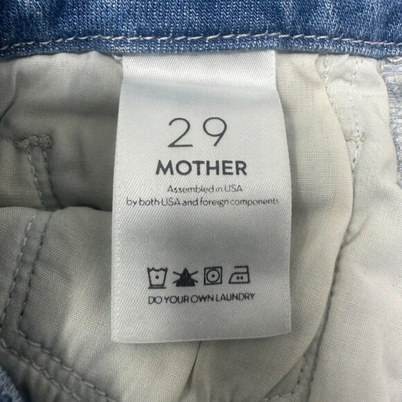 Mother The Looker Crop Jeans Size 29 In Shake Well Wash Blue Stretch Distressed - Picture 6 of 16